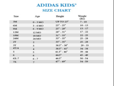 adidas girls sizing
