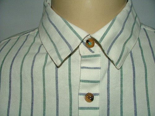 NEW WT FIVE FOUR CASUAL SHIRT SIZE XL 100% COTTON WHITE BLUE STRIPED #240 - Picture 3 of 6