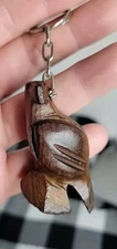 Hand Carved Wooden Eagle Keychain