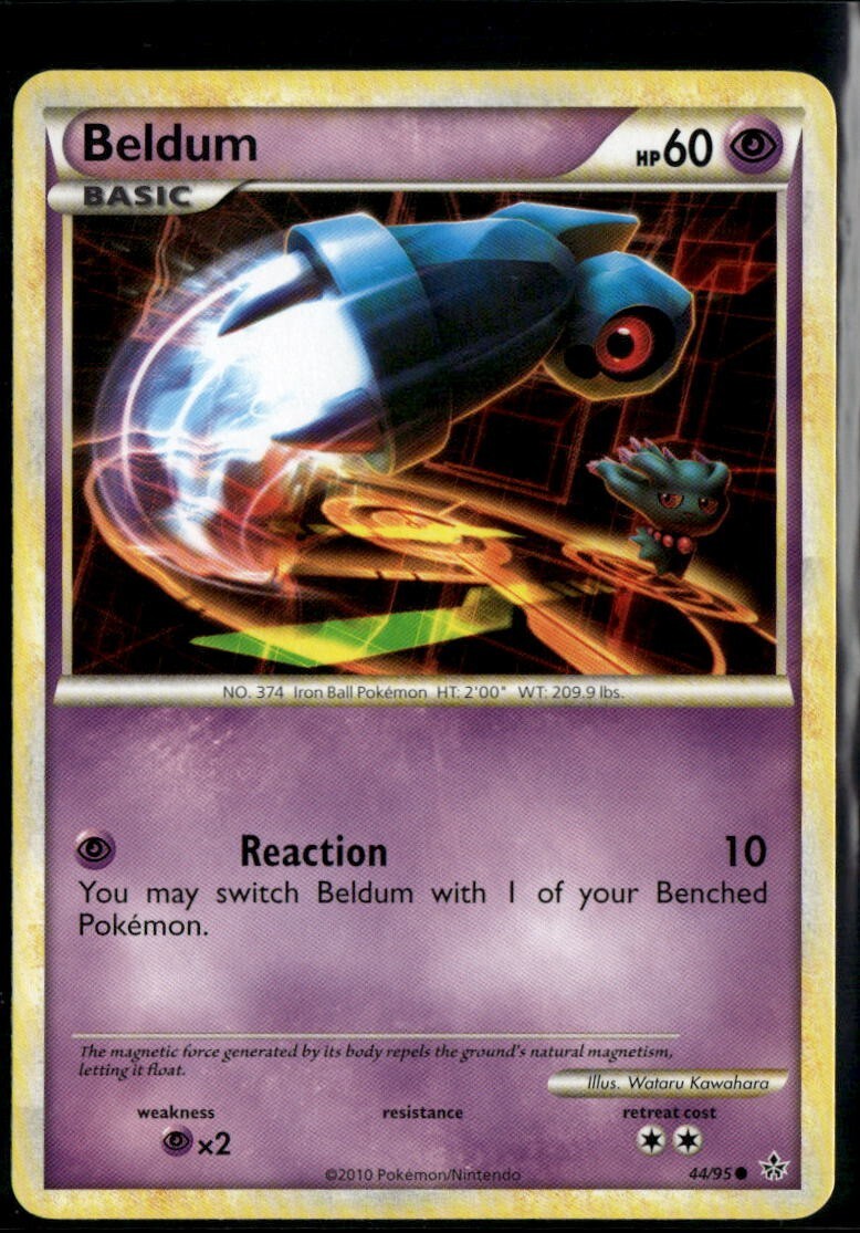 Beldum Common - HGSS Unleashed 44/95 2010 LP+ Pokemon Card