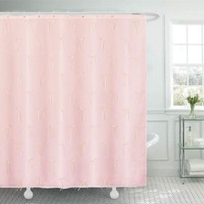 Pink Bow Shower Curtain Coquette Shower Curtain with 12 Buttonholes Coquette ...