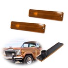 Amber Front Side Marker Corner Lights Covers LH & RH Set of 2 For Jeep J-Series