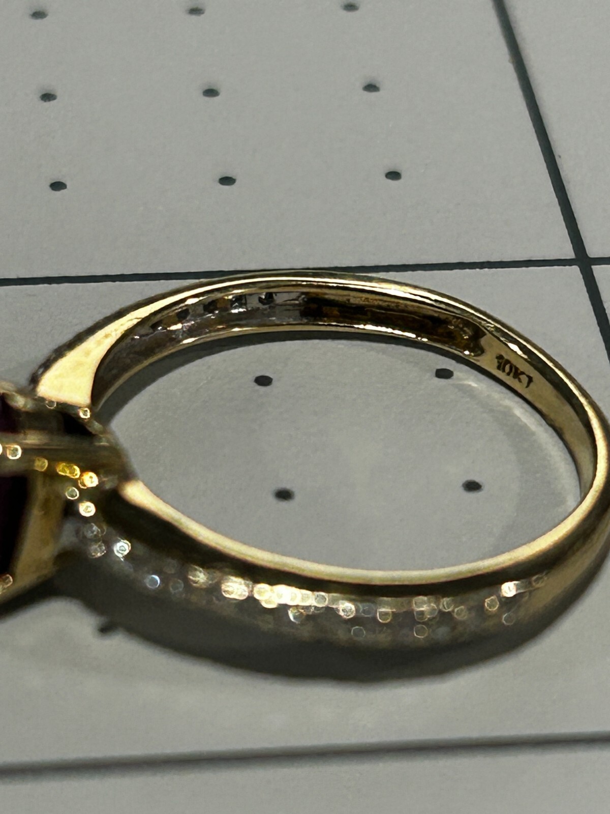 10K Solid Yellow Gold Diamond Oval Ruby Ring with… - image 11