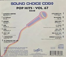 SC8448 POP HITS     SOUND CHOICE KARAOKE CDG LOT WA
