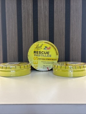 3 PACK Bach Rescue Pastilles Orange & elderflow Lozenges Stress Relief 1.7 Ounce