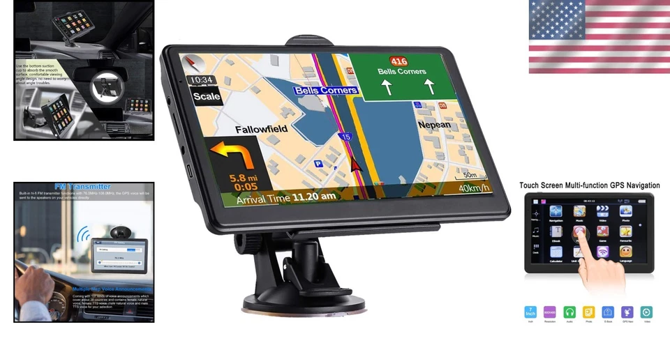 Portable 7'' GPS Navigator with Real Voice Directions & Lifetime Map Updates - Image 2 of 4