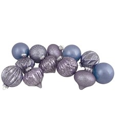 Northlight Set of 12 Purple Tone Finial and Glass Ball Christmas Ornaments