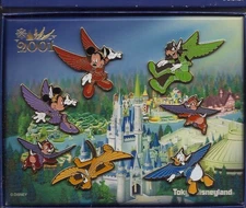 TDL Tokyo Disneyland Japan 2001 New Century Angel Wings Fab 7 Disney Pin Set
