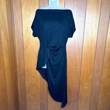 New York & Company Asymmetrical Dress Womens M Black Coquette Clubwear LBD, Date