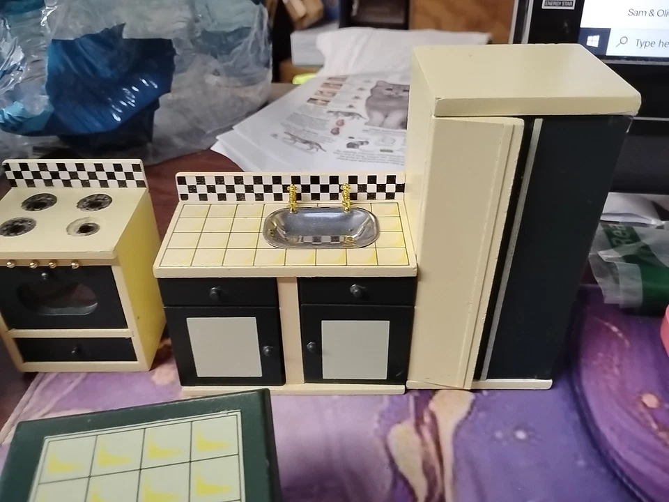 Muebles de madera para casa de muñecas Melissa & Doug, cocina miniatura 1:12 7 piezas Foto 3 de 4