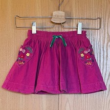 Mini Boden Size 2-3 Yrs Pink/Purple Magenta Corduroy Heart Pocket Skirt
