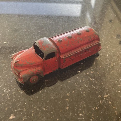 Vintage Dinky Toys Studebaker 442 Petrol Tanker Truck Diecast Model Esso Red