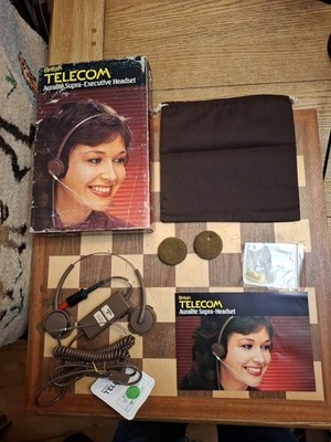 Vintage 1980s Boxed British Telecom Auralite Supra Executive Headset No.5A