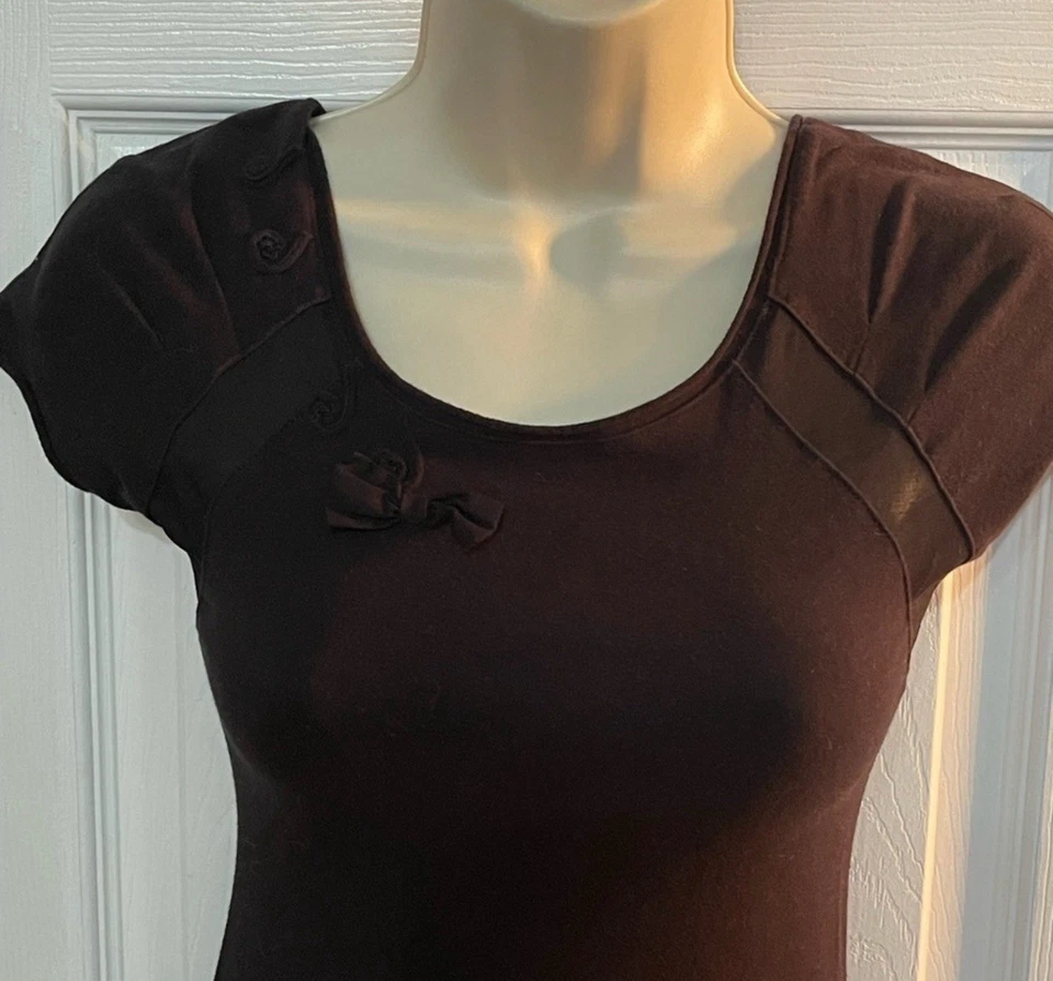 Eliane et Lena Black Cap Sleeve Dress Sz 10 - Image 4 of 4