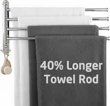 Swivel Towel Rack, Swing Arm Towel Bar 4-Arm Extra Long 19.5" Swing