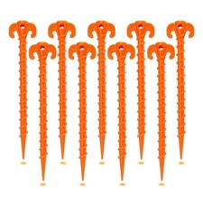 Spiral Plastic Tent Stakes 15 Pack - 10 Inch Heavy Duty Beach Tent Pegs Canop...