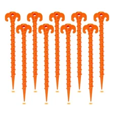 Spiral Plastic Tent Stakes 15 Pack - 10 Inch Heavy Duty Beach Tent Pegs Canop...