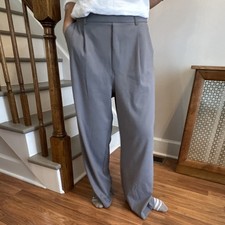 NWT Women  s Gray High Waisted Wide Leg Dress Pants Trousers