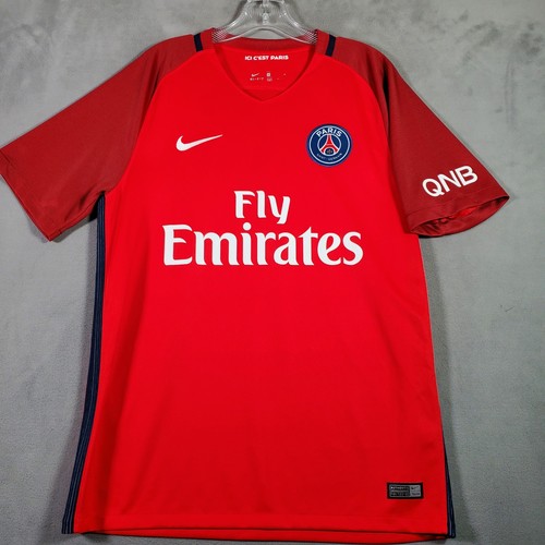 Nike Paris Saint Germain PSG Away Jersey Mens M Red 2016-17 Fly Emirates Soccer