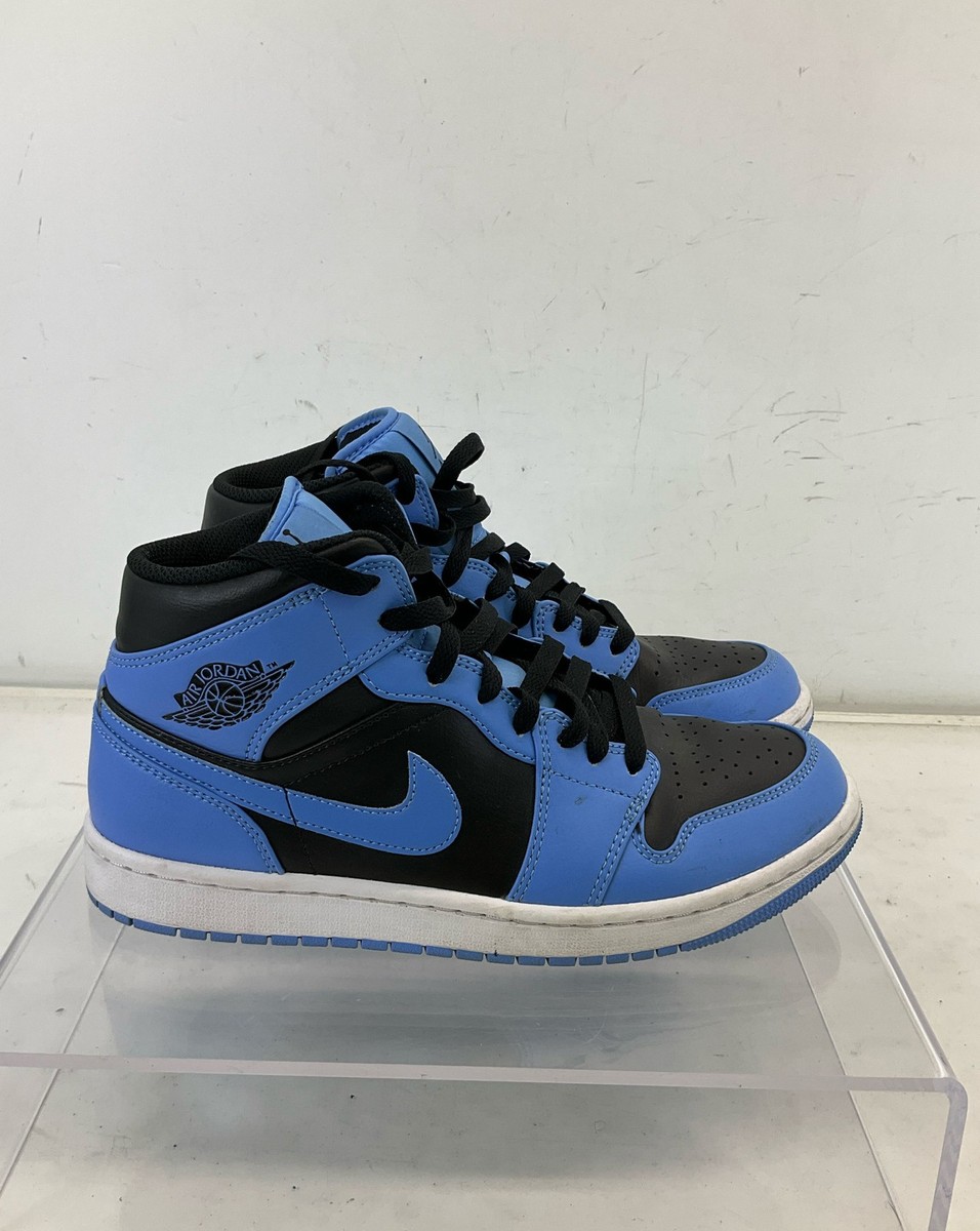 Nike Air Jordan Mid University Blue Black Lace-Up Basketball Shoes Size