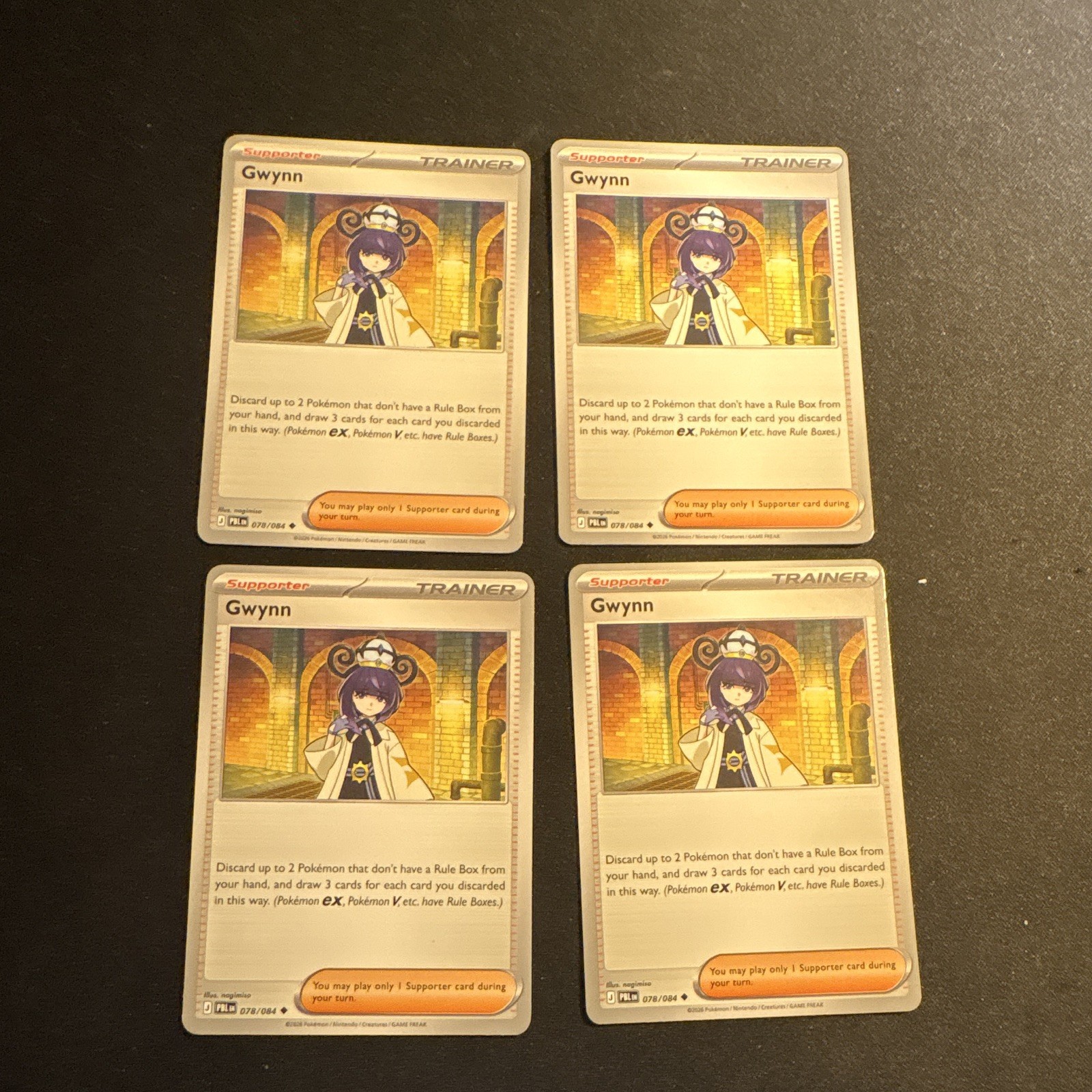 (4x Playset) Gwynn 78/84 Pitch Black - Pokemon TCG