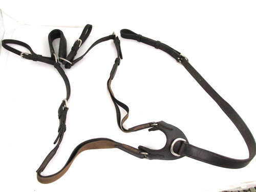 Vespucci Breast Collar Jumping Leather Elastic 3 Point English Horse Dressage