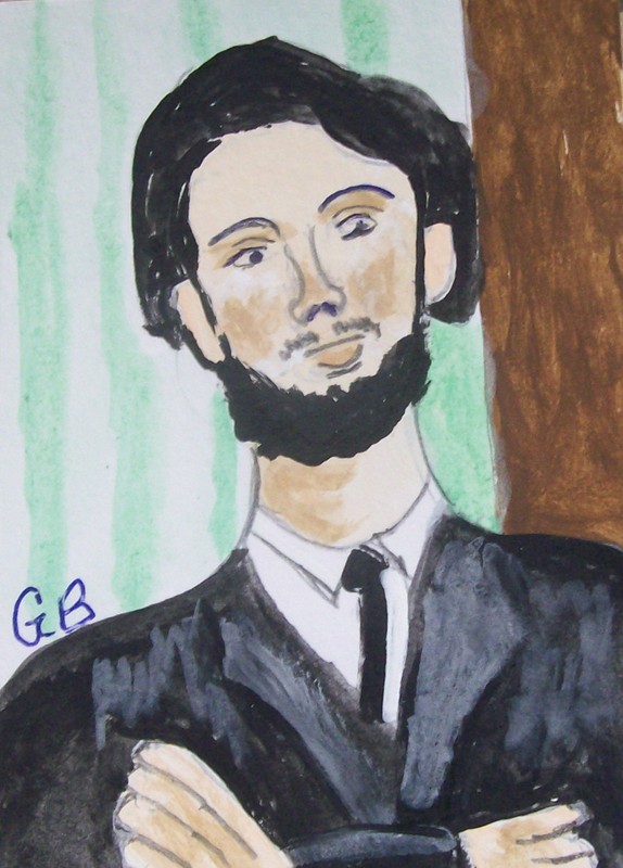 ACEO PAINTING IN MANNER OF ITALIAN ARTIST AMEDEO MODIGLIANI