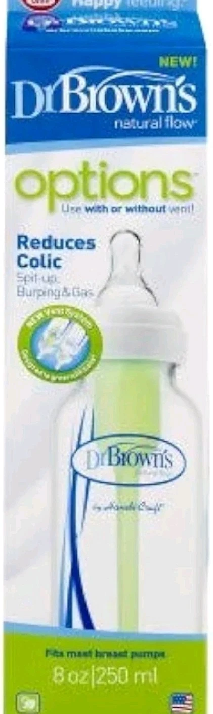 Dr. Brown's Natural Flow Anti-colic Infant Baby Bottles 8oz 250ml Open Box NEW