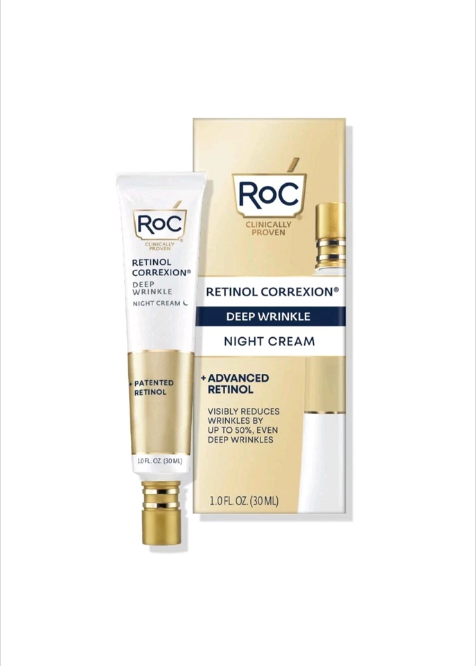 RoC Retinol Correxion Deep Wrinkle Night Cream 1.0 fl.oz 30ml New Distressed Box - Image 3 of 4