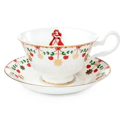 Englische Damen Disney Kleine Meerjungfrau Prinzessin Arielle Winter Tasse & Untertasse