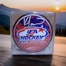 Miracle On Ice Ken Morrow Signed USA Hockey Puck ● Name Of The Game Sports-LP
