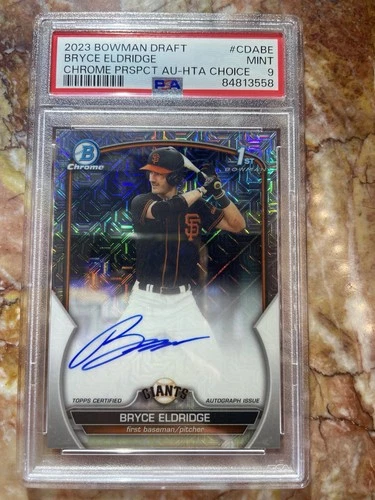 2023 Bowman Draft Bryce Eldridge HTA Choice Chrome Refractor Auto /150 PSA 9