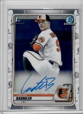 2020 Bowman Chrome 1st Carter Baumler Base Auto Rangers Autograph