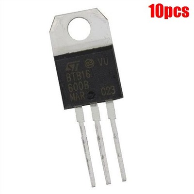 10Pcs BTB16-600B BTB16-600 St TO-220 Triac 600V 16A Ic New ql