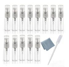 Elfenstal- 25pcs Mini Clear 3ml Fine Mist Atomizer Glass Bottle Spray Refillable