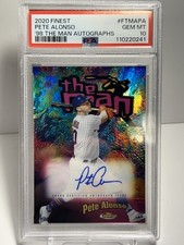 2020 Topps Finest The Man Pete Alonso Purple Auto /30 NY Mets Pop 2 PSA 10