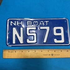 New Hampshire Boat License Plate - #N579 Vintage