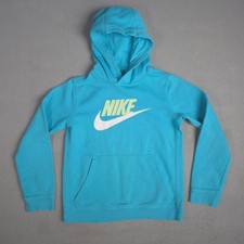 Nike Kids Hoodie Pullover Sweatshirt Activewear Comfy Casual Blue L