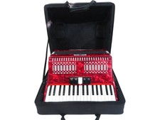 Gear4music - Accordion - Piano Accordion - Red Pearl Finish With Carry Case