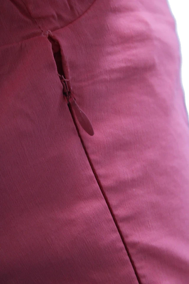 ALC Womens A-Line Mini Dress Pink 3/4 Sleeve Zip Linen Size 4 - Image 4 of 4