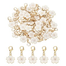 Flower Cherry Blossom Crochet Stitch Markers 50 Pack White