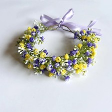 Elegant Simulated Flower Floral Headband Boho Style Garland Flower Crown Hairban
