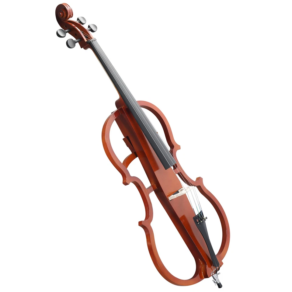 4/4 Full Size Electric Style Cello with Bag Bow Rosin for Beginner Natural - Image 3 of 4