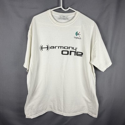 Vintage T Shirts White XL Logitech Harmony One Control Freak Computers