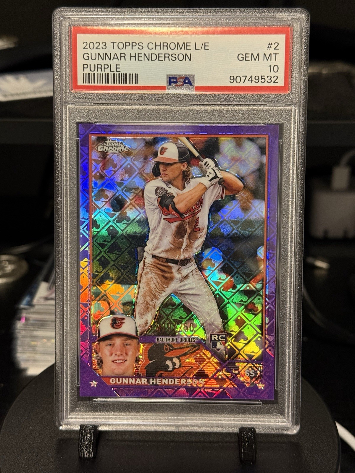 2023 Topps Chrome - Gunnar Henderson #2 Purple Logo Refractor /250 (RC) PSA 10