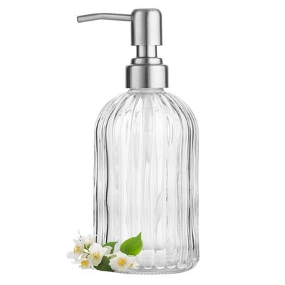 zuxzmj Clear Glass Soap Dispenser with Large, Transparent Lotion 