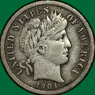 1904 Barber Dime Choice Very Fine VF+/XF Coin #36598