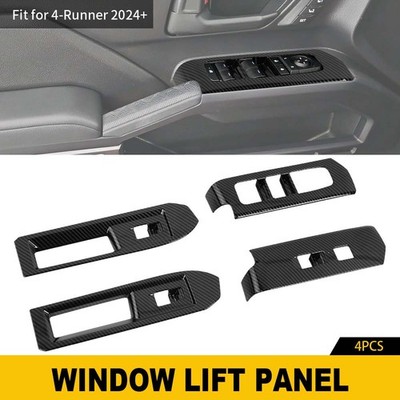 4Pc/Set For Tacoma 2024-2026 Carbon Fiber Window Lift Switch Button Trim