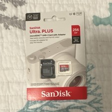 SanDisk Ultra PLUS 256GB microSDXC UHS-I Card A1 V10 Waterproof Adapter