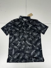 Nike Polo Shirt Black Dri-Fit Tour Golf All Over Print FQ0402-070 Pick Size 80